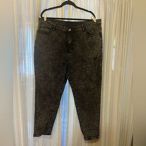 SHEIN grey distressed stretch skinny jeans